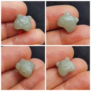 Tiger, natural Nephrite hetian jade stone pendant link,gemstone beads,Amulet Talisman for hand Necklace Jewelry