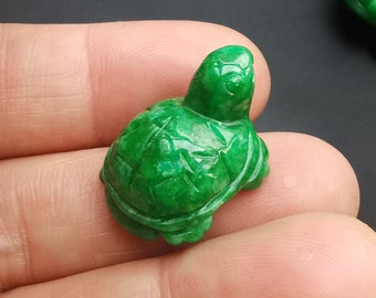 Green Jade Turtle Pendant: Longevity Amulet, Mythical Animal Jewelry