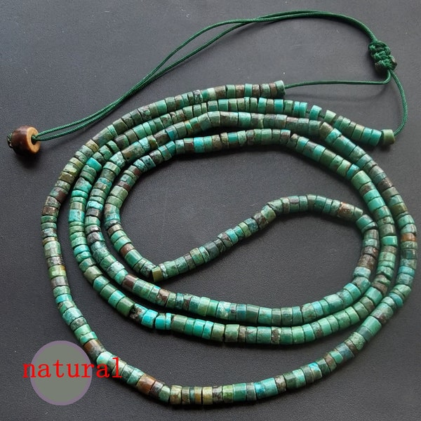 14"-35” Charm Long Thin Genuine Hubei Old Heishi Turquoise stone necklace,green blue multicolor natural stone,Unisex,best gift,Birthday