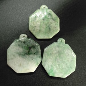 Chinese Eight Diagrams Jadeite pendant,Carved Grade A Natural jadeite stone,Green Burmese jade Amulet necklace Pendant,Gemstone bead jewelry