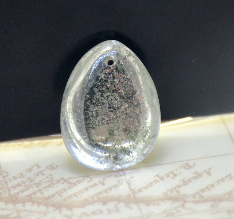 Natural Garden Golden Phantom Quartz Pendant Gemstone Beads Teardrop Flower Quartz Crystal Pendant 5style