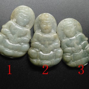 Sale on, Guanyin Bodhisattva jadeite pendant, Carved Grade A Natural jade stone, green Burmese jade, Amulet necklace Pendant, Gemstone bead