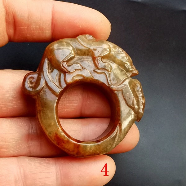 Dragon carving width Genuine jade stone band Ring,pendant,gift jewelry man woman,Unisex ring,gemsotne Good Luck Flower ring,Birthday Gifts