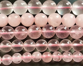 Round rose crystal strand,natural pink quartz stone,8mm,10mm,12mm,14mm,loose beads, diy beads,gemstone, full one strand
