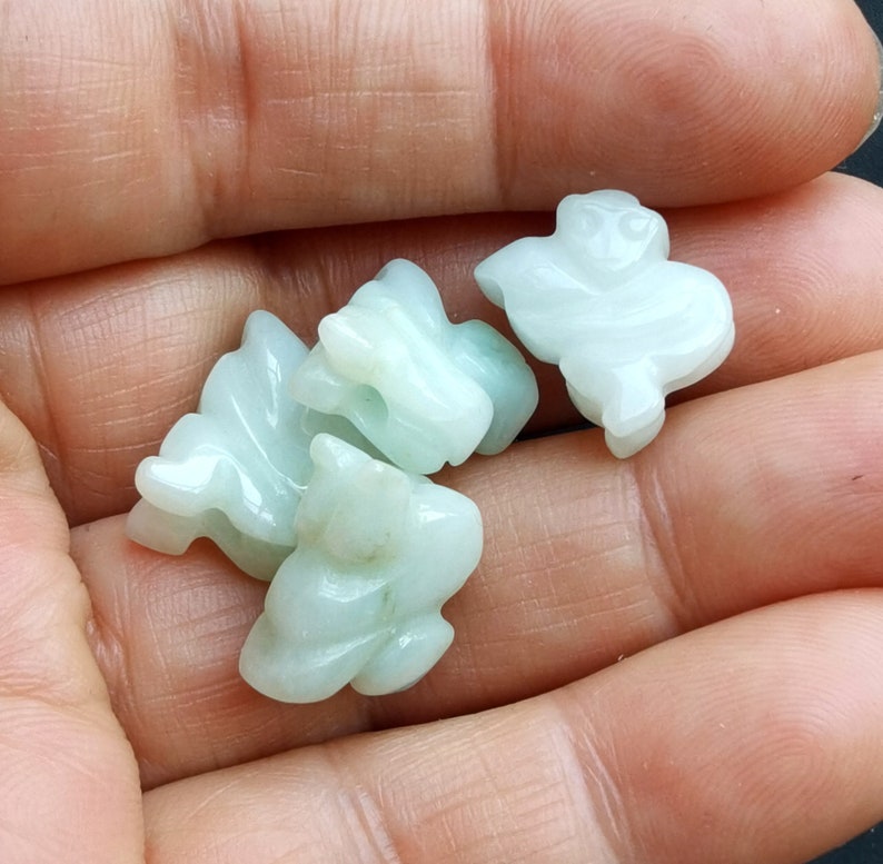 Liten tupp, apa, oxe, orm, får, drake, tiger, kanin, djur naturlig jadeit jadesten amulett hänge huvud, länk bild 2