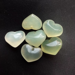 6beads,3D small Lovely hearts carving natural chinese Xiuyu green jade stone Amulet pendant,charm gemstone,making hand Necklace Jewelry,MX