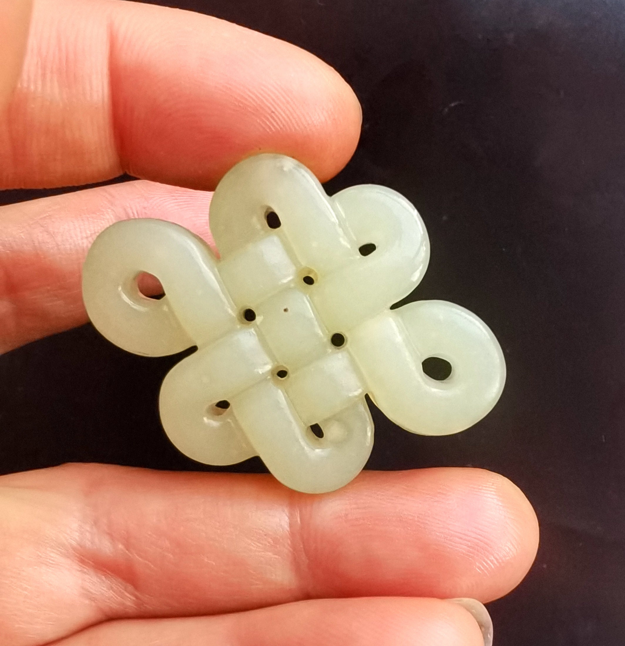 Chinese Knot Jade Pendant Link,yellow Green Carving Natural
