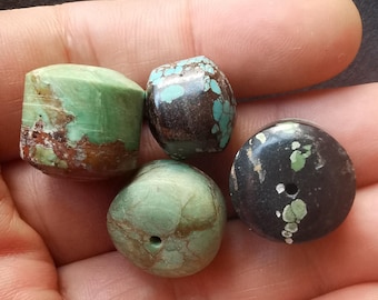 20g,4beads/lot Barrel tube oval Genuine natural Hubei Turquoise stone pendant,gemstone bead semi-precious stone,making handmade jewelry