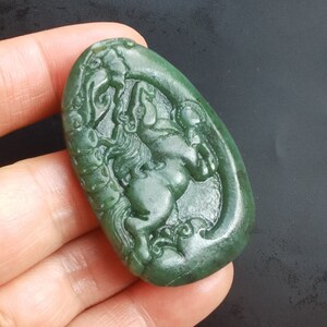 Horse money bring rich Genuine Carving natural Nephrite jade stone pendant,gemstone bead,Amulet Talisman making handmade Necklace Jewerly N1