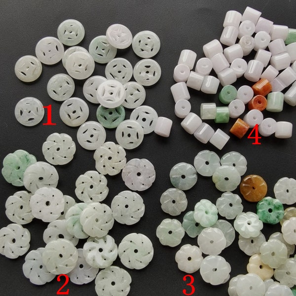 natural jadeite stone beads,flower,coin,circular column,spacer,Carved Grade A Natural jade stone, Amulet beads, wholesale jadeite beads