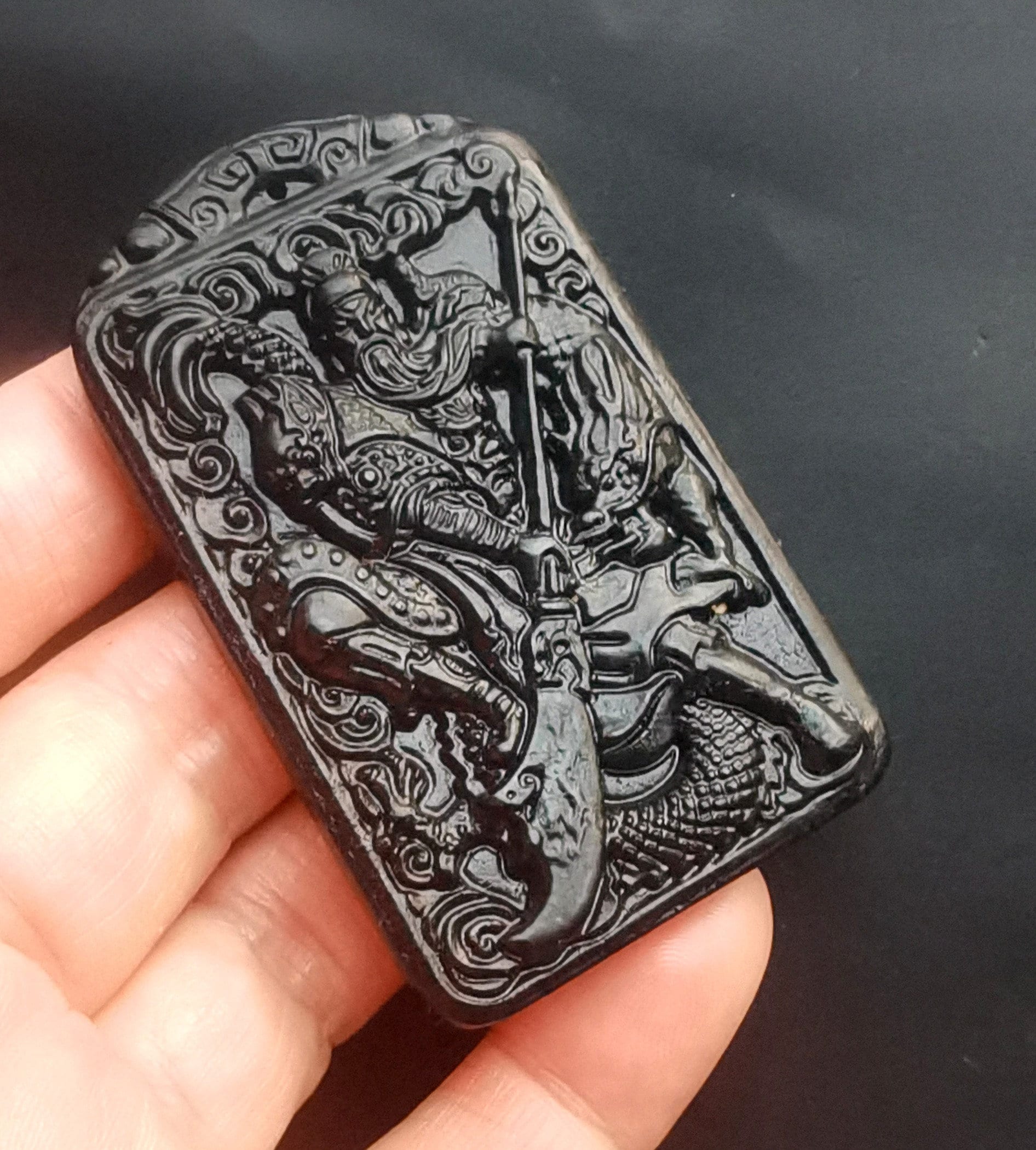 関羽翡翠ペンダント：龍神戦神お守りネックレス - Etsy 日本
