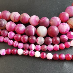 6mm,8mm,12mm,Matte Purple pink Stripe Agate stone,Round vein Natural Gemstone beads,Loose gemstone Beads,Full one strand