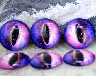 Dragon Purple Eye Handmade photo glass cabochon glass dome 10mm 12mm 14mm 16mm 18mm 20mm 25mm 30mm For Earring Brooch Ring Necklace Bracelet