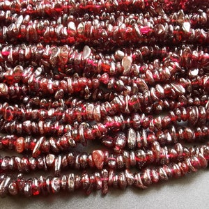 34" wine garnet beads, Nugget Chips irregular garnet stone strand, Gemstone bead , Natural Pre Drilled Beads, long full one strand