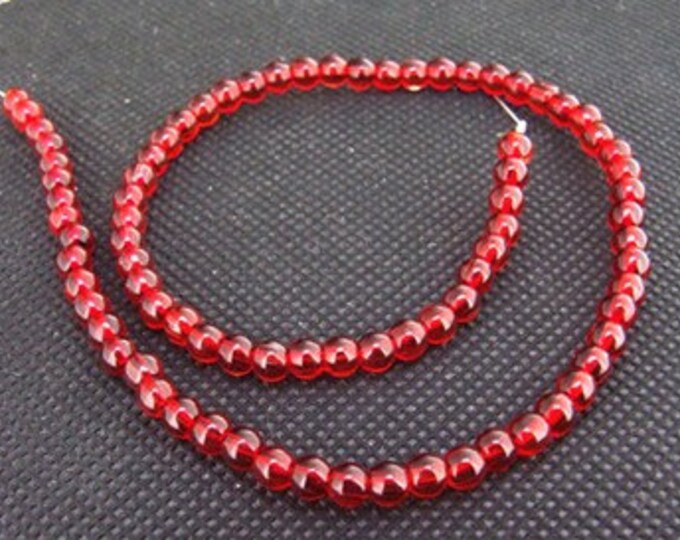 Loose Beads Dark Red Round Glass Beads FULL STRAND 12 Gemstone,glass