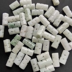 6mmx13mm,LULU Tong flower spacer,natural jadeite stone beads,Grade A Natural jade stone, Amulet beads, wholesale jadeite loose beads