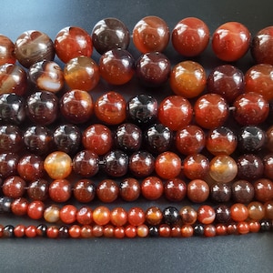 Round dream brown Agate Beads, 4mm 6mm 8mm 10mm 12mm 14mm 16mm 18mm 20mm, Semi-precious Gemstone bead, for Making Full 1 Strand 15.5&quot;