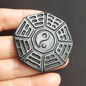Eight Diagrams Jade Pendant,natural black green Jade stone beads,Shengshui,Amulet Necklace wholesale gemstone supplies MB