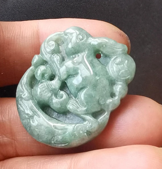 Certified,natural Green Jadeite Jade Stone Pendant,grade A,carved