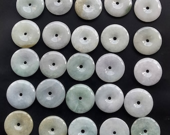 Natural Jade Donut Pendant: Grade A Jadeite Stone Bead