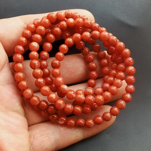 Long Round samller natural nanhong red agate stone beaded necklace bracelet,5mm,Healing crystal,gemstone,Amulet Stretch Bracelet,Unisex