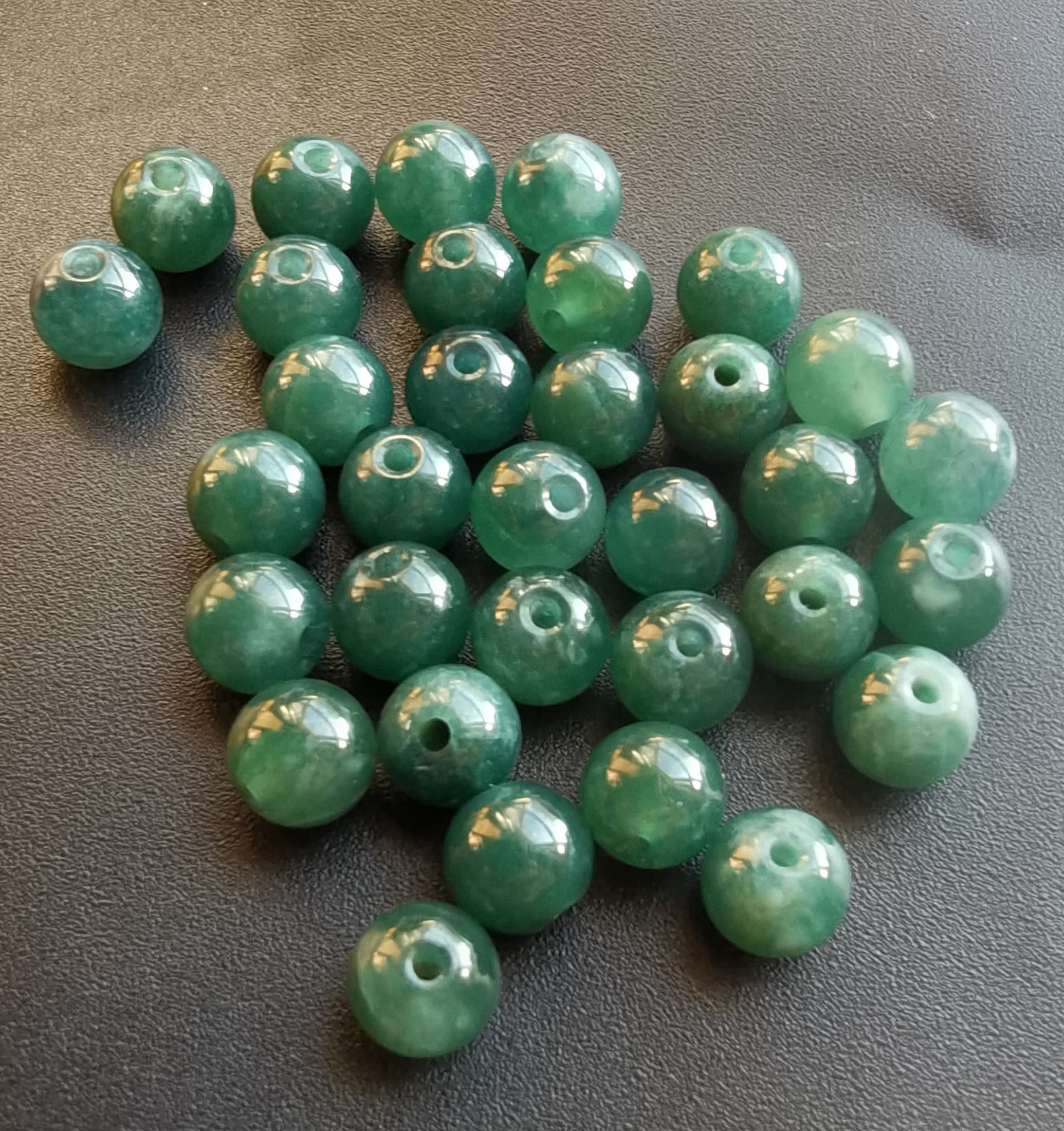 TIYRUS Collana Lunga In Pietra Di Giada Verde - Perle Tonde Da 6mm - Gioiello Elegante E Nobile - Regalo Per Famiglia E Amici - 2