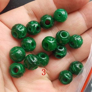 Donut,Circle Coin,Barrel,Dread green Jade stone,carving jade,Dreadlock,Dread Accessories,Hair Beads,Amulet Necklace Pendant Jewelry MG 3# Ball 5beads