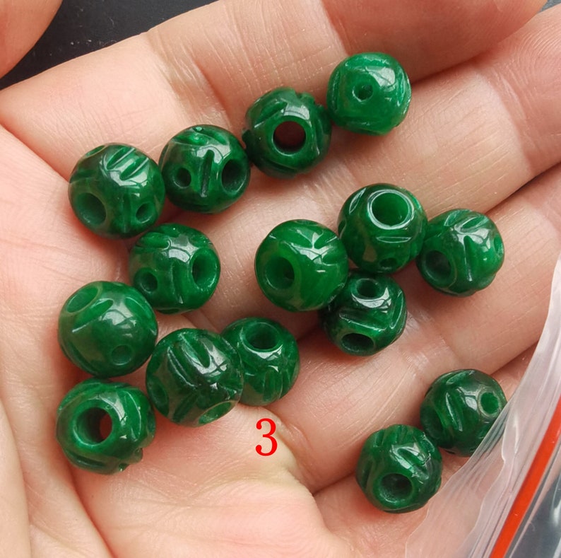 Donut,Circle Coin,Barrel,Dread green Jade stone,carving jade,Dreadlock,Dread Accessories,Hair Beads,Amulet Necklace Pendant Jewelry MG 3# Ball 5beads