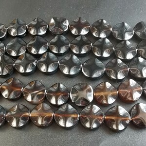 16mm,Coin onyx, black Agate stone strand,Round Circle Agate strand, loose Gemstone Bead,Healing Bead,for making,full one strand,15"