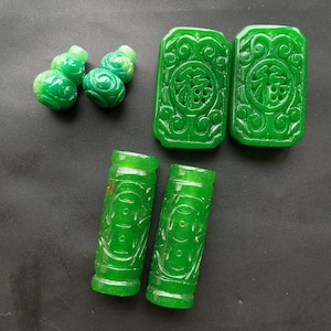 Dread Jade stone,carving Gourd,rectangle,oval cylinder jade,Dreadlock,Green Dread Accessories,Hair Beads,Amulet Necklace Pendant Jewelry MG