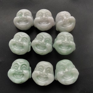 3D Buddha head Jadeite pendants, Carved Grade A,Natural jadeite jade stone,Burmese jade Amulet necklace Pendant, Gemstone bead jewelry