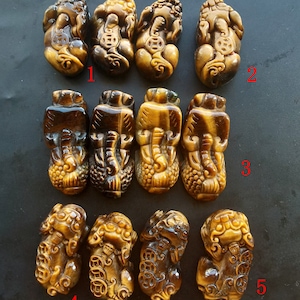 brave troops,pixiu,dragon,yellow Tiger eye stone pendant,Carved natural stone,Chinese Amulet Mythical Animals Necklace Pendant Jewerly