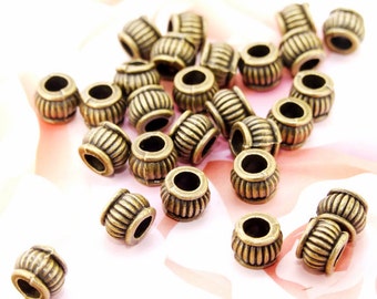 40Beads--- Charm Lantern Bronze Plated Brass Filigree Findings Metal Balls Beads 5mmx6mm 3F