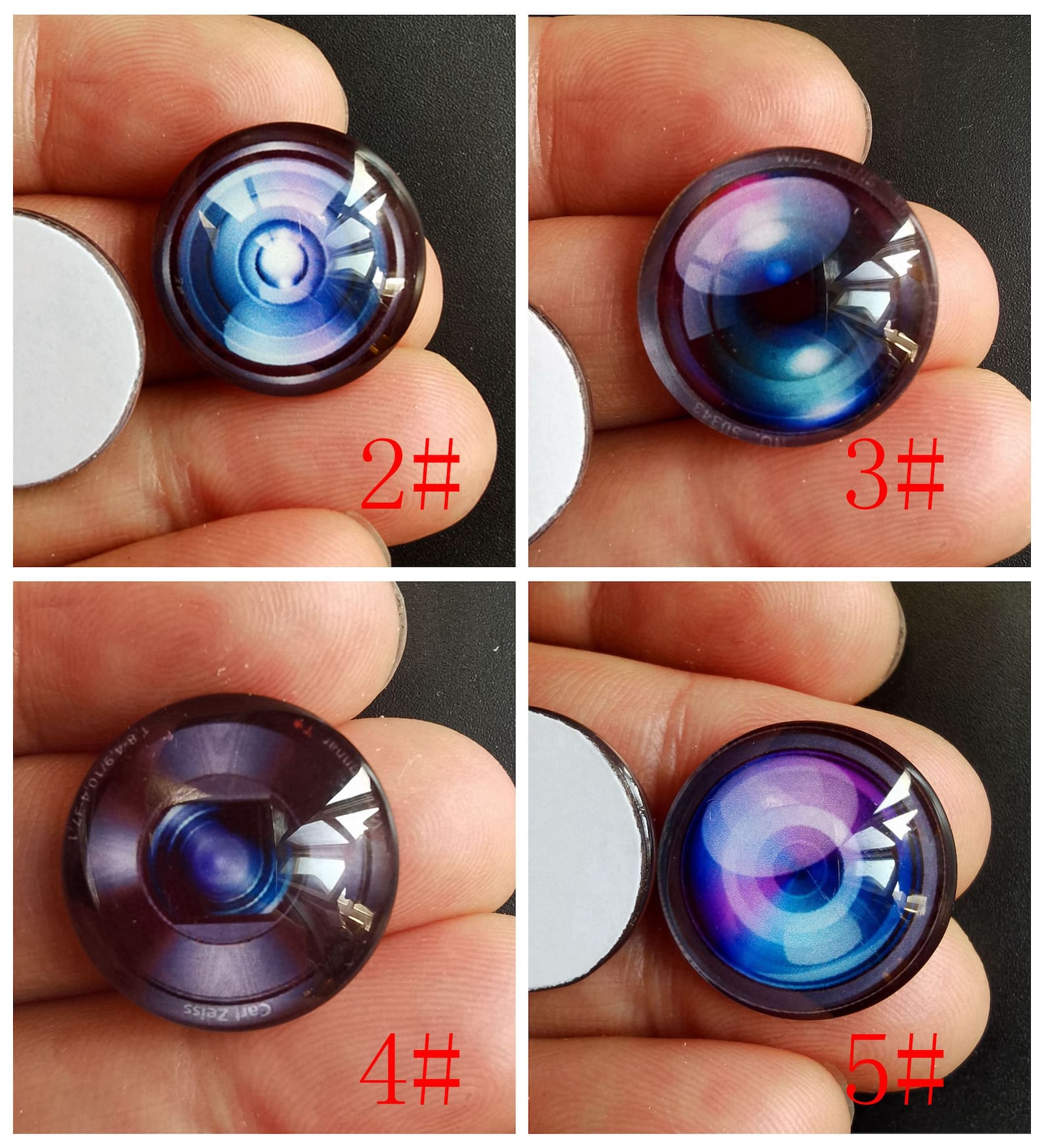 Black Grey Camera Lens Handmade Photo Glass Cabochon Dome10mm 12mm 14mm