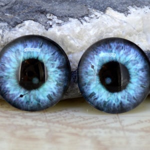 Handmade Black Eye Photo Glass Cabochons: Dome Beads for Jewelry Making
