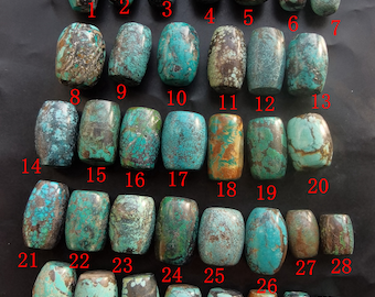 Genuine natural rainbow Hubei Turquoise stone bead pendants,barrel,drum gemstone loose beads,for making handmade necklace bracelet jewelry