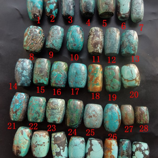 Genuine natural rainbow Hubei Turquoise stone bead pendants,barrel,drum gemstone loose beads,for making handmade necklace bracelet jewelry