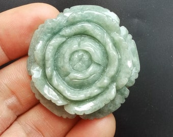 Certified,Blossom flower,Hand Carved Natural green Jadeite Jade stone pendant,Grade A,Prosperity Luck Charm Amulet necklace,Gemstone jewelry