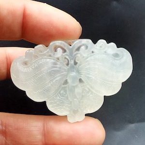 Carving butterfly natural white Xiuyu jade stone Amulet pendant,Mythical Animals,for making handmade Necklace Jewelry,man,woman gift, MX