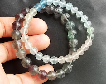 Natural Fluorite Bracelet: Gemstone Beaded Healing Mala