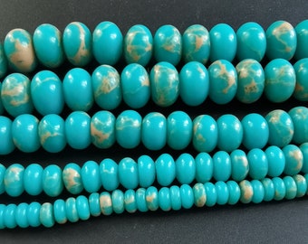 Snake Skin Jasper,3x6mm,5x8mm,6x10mm,8x12mm,Rondelle Bead,Smooth Impression Jasper Stone Bead,Blue Sea Sediment Jasper,full one strand,15.5"