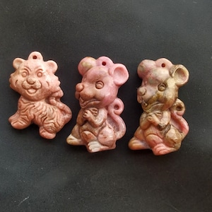 chinese zodiac,Tiger,Mouse Rat Pink natural Rhodonite stone pendant,Crystal Healing,Chakra,Reiki,charm amulet making handmade Jewelry Link