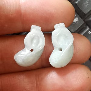 2 perle, zodiaco cinese 3D, bue, bestiame, perle di giadeite naturale, pietra di giada naturale di grado A intagliata, giada birmana, perle di amuleto, giadeite all'ingrosso