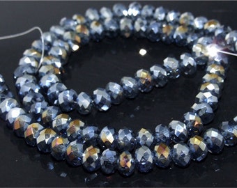 6mm faceted AB glass beads,Loose 90beads-- FULL STRAND 17"  gemstone beads