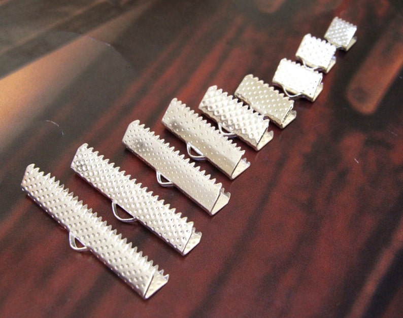 20pcs 50pcs 100pcs 35mm Ribbon Clamps Shiny Silver Plated Etsy