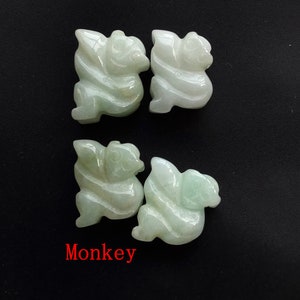Small Rooster,Monkey,ox,Snake,Sheep,Dragon,Tiger,Rabbit,animal natural jadeite Jade stone Amulet Pendant head,link