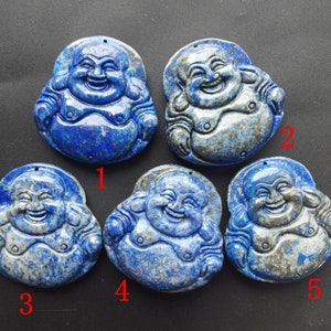 Laughing Buddha,natural Lapis lazuli pendant,blue lapis stone,Amulet necklace pendant beads,wholesale beads