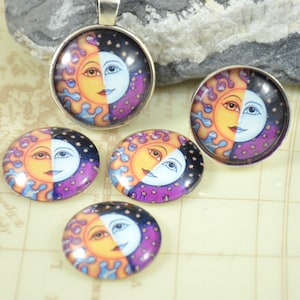 Charm Peach Moon Face Handmade photo glass cabochon  dome 10mm 12mm 14mm 16mm 18mm 20mm 25mm 30mm For Earring Brooch Ring Necklace Bracelet