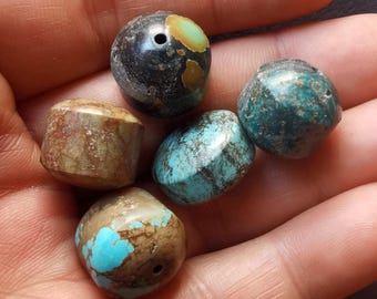 21.7g,5beads/lot Barrel tube Genuine natural Hubei Turquoise stone pendant,gemstone bead semi-precious stone,making handmade jewelry