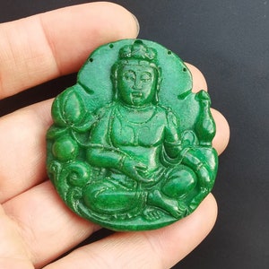 guanyin bodhisattva carved green jade stone pendant,Oval Gemstone bead,for making Handmade Jewelry Necklace Pendant link